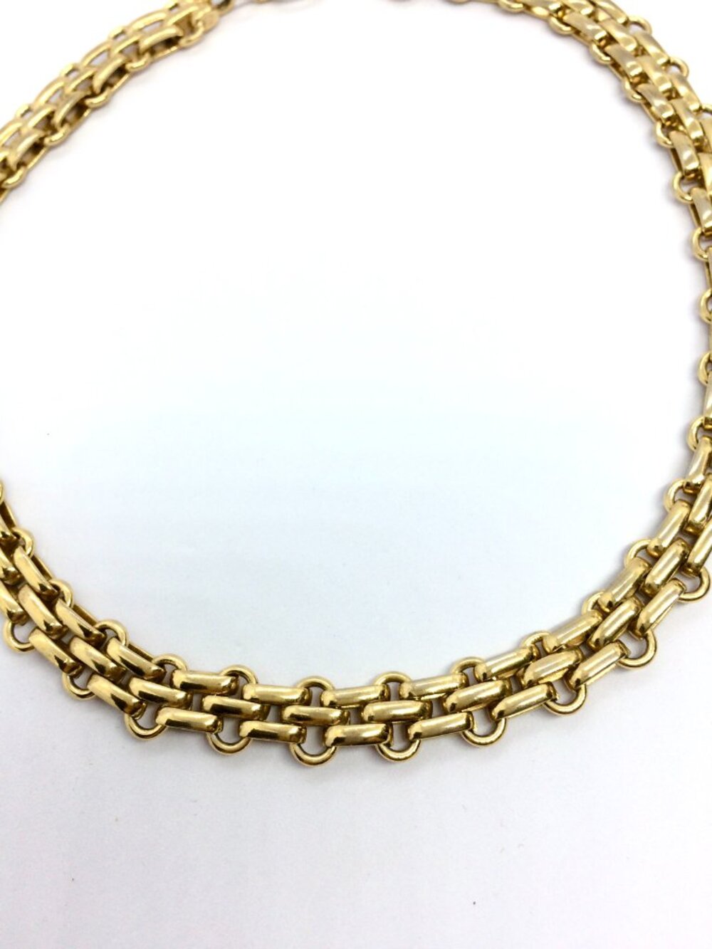 VINTAGE DIOR CHAIN Necklace Gold Tone Chunky Link CD Logo Signed 16 Inch - Picture 7 of 16